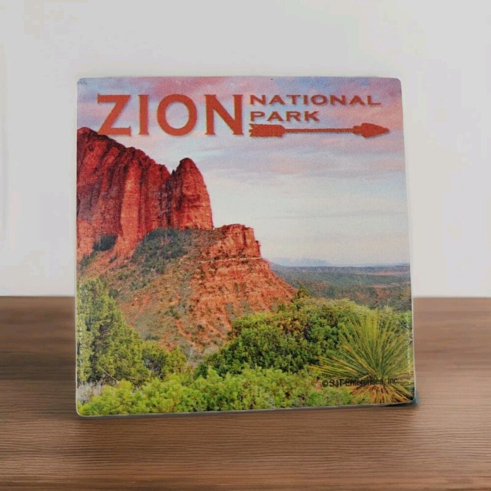 Zion National Park Absorbent Stone Coaster SJT Enterprises Cork Backed Utah